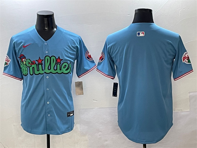 Men's Philadelphia Phillies Blank Light Blue Phanatic Limited Stitched Jersey